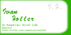 ivan holler business card